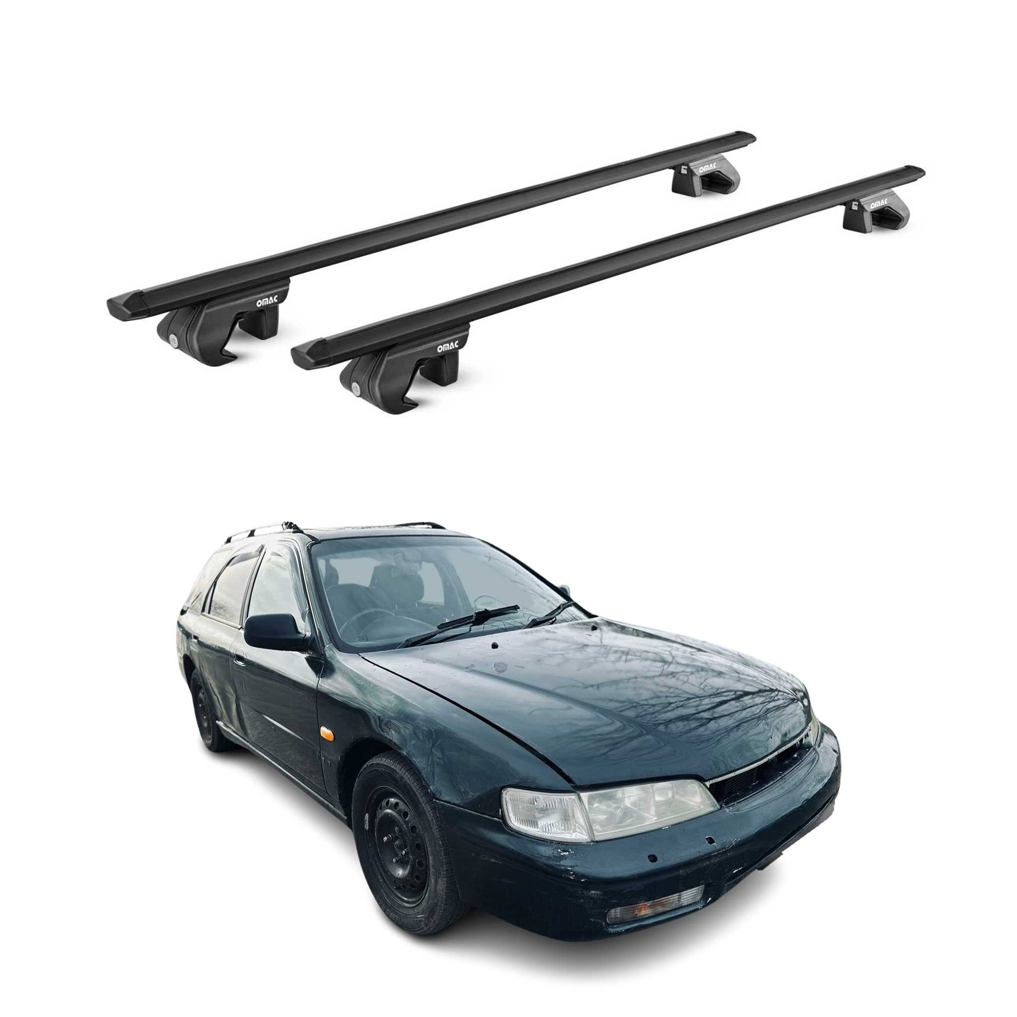 Dachträger Grundtäger für Honda Accord Kombi CE 1994-1997 90kg Alu Schwarz ABE