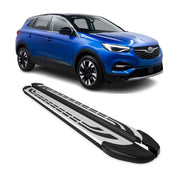 Trittbretter Schweller Seitenbretter für Opel Grandland X 2017-2024 Alu Schwarz