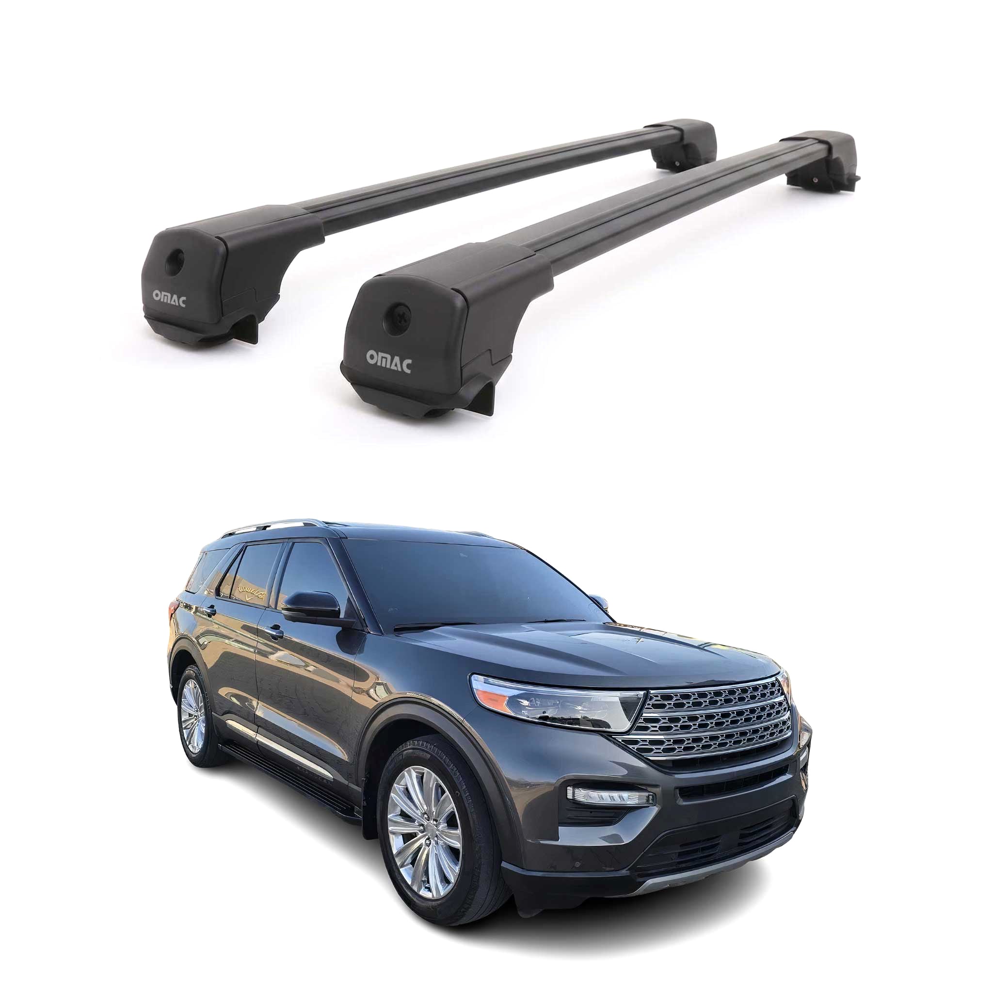 Dachträger Grundträger für Ford Explorer VI 2020-2026 Aluminium 75kg Schwarz 2x