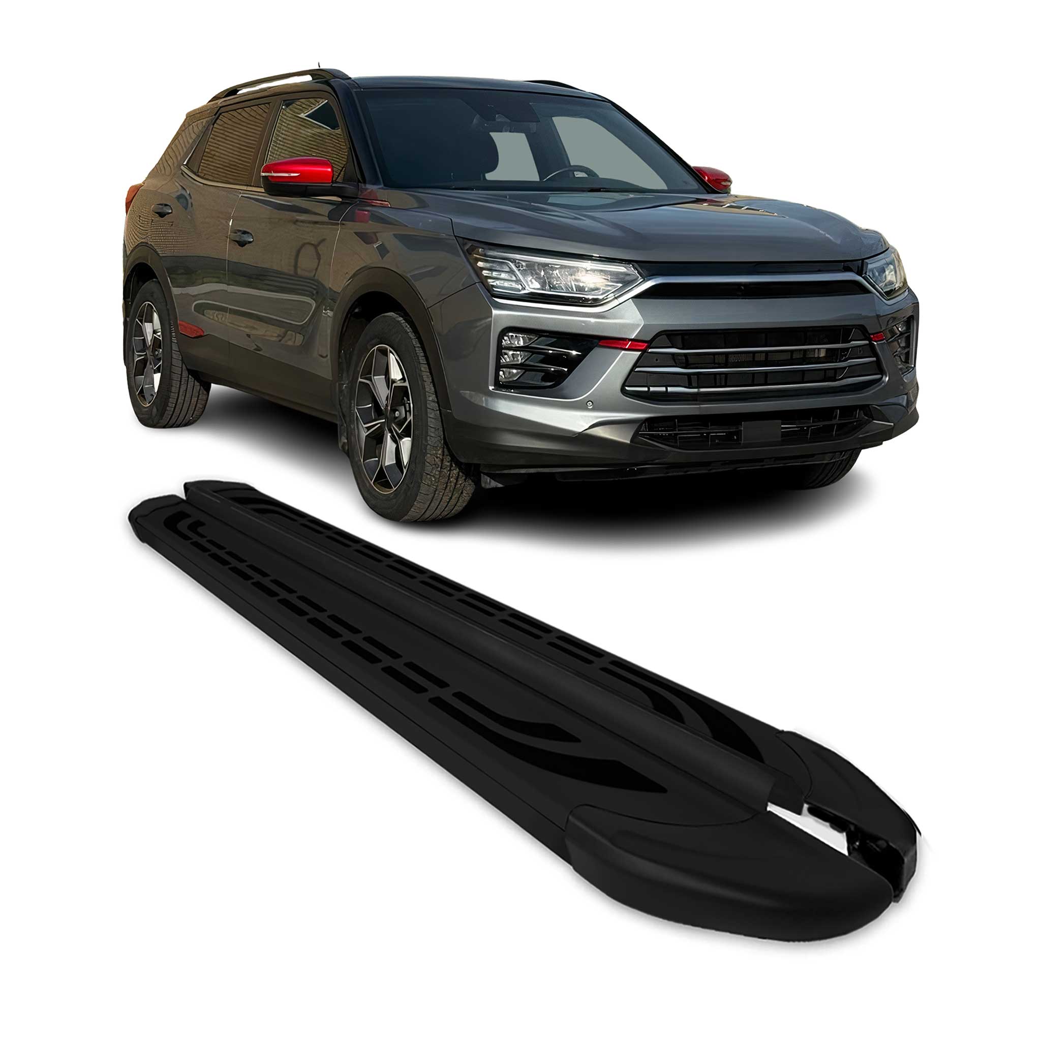 Trittbretter Seitenschweller für SsangYong Korando IV 2019-2026 Alu Schwarz
