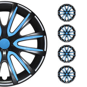4x Radkappen Radzierblenden Radblenden 14'' Zoll Stahlfelgen Schwarz Blau