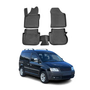 OMAC Gummimatten Fußmatten für VW Caddy III 2003-2020 TPE Automatten Schwarz 4x