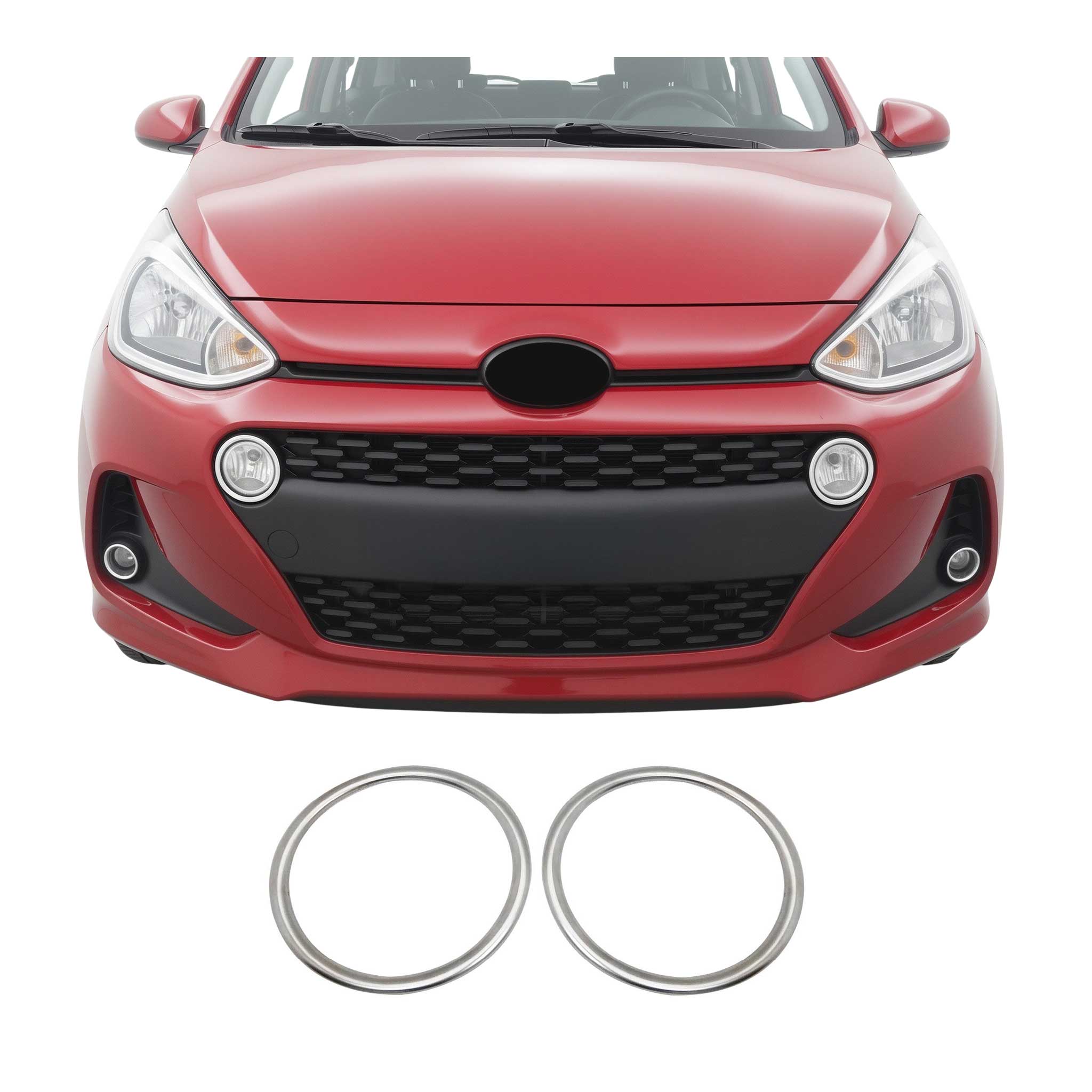 Tagfahrlicht Rahmen Schutz für Hyundai i10 2017-2019 Edelstahl Chrom 2tlg