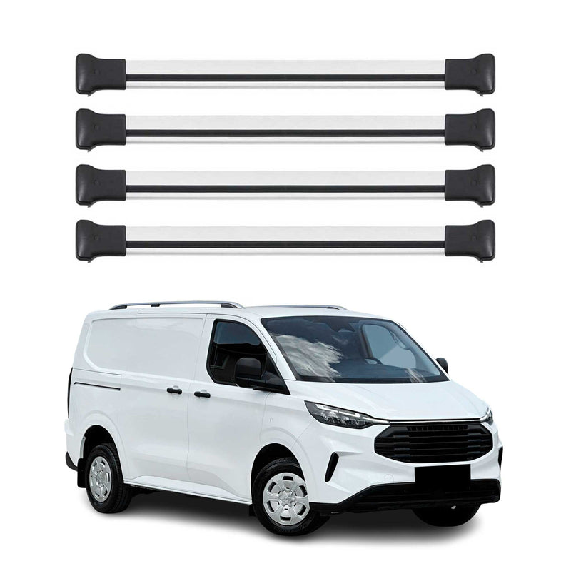 Dachträger für Ford Transit Custom / Tourneo Custom 2023-2025 75kg Alu Silber 4x