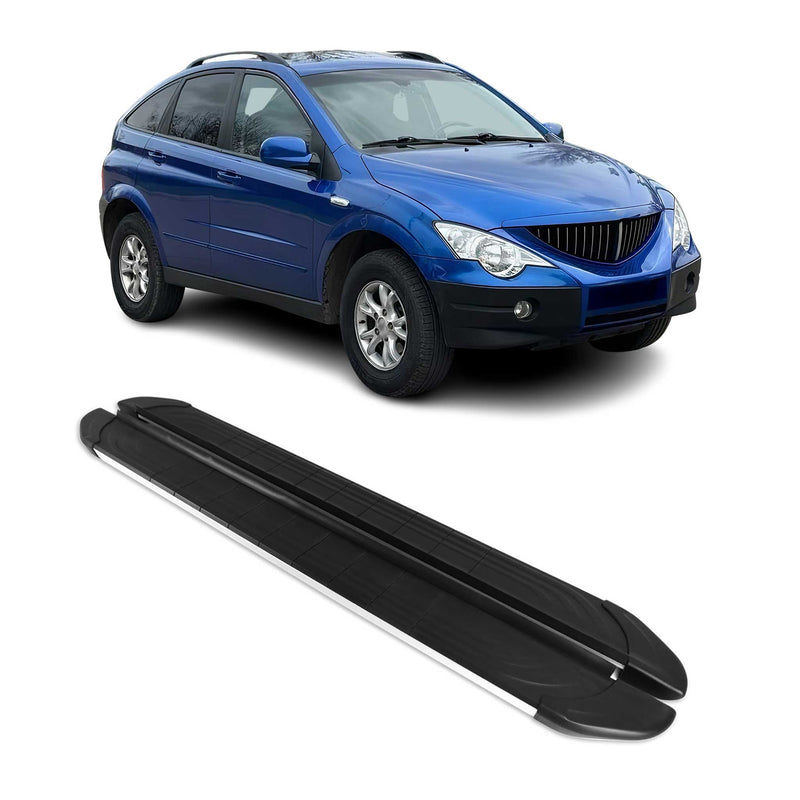 Trittbretter Seitenschweller für Ssangyong Actyon Sport 2007-2018 Schwarz Alu