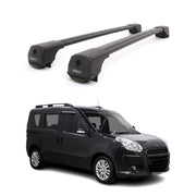 Dachträger Grundträger für Fiat Doblo II 2010-2021 Aluminium 75kg Schwarz 2tlg