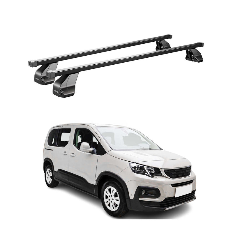 Menabo Dachträger Grundtäger für Peugeot Rifter 2018-2025 75kg Stahl Schwarz 2x