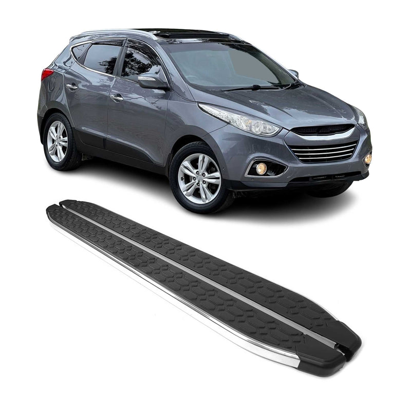 Trittbretter Seitenschweller für Hyundai ix35 2010-2015 Edelstahl Schwarz Silber
