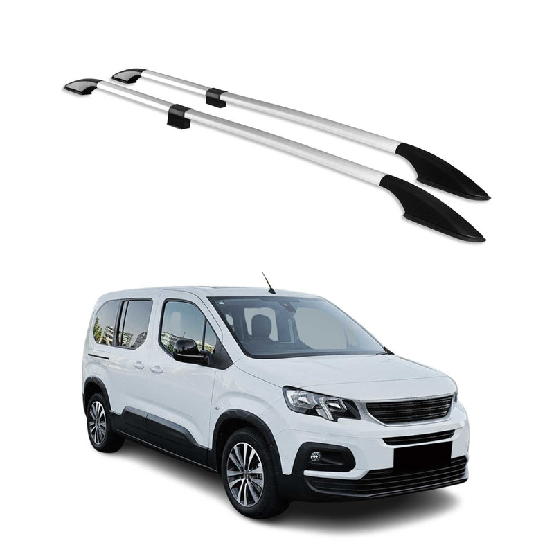 Dachreling Dachgepäckträger für Peugeot Rifter 2018-2025 L2 Langer Alu Grau