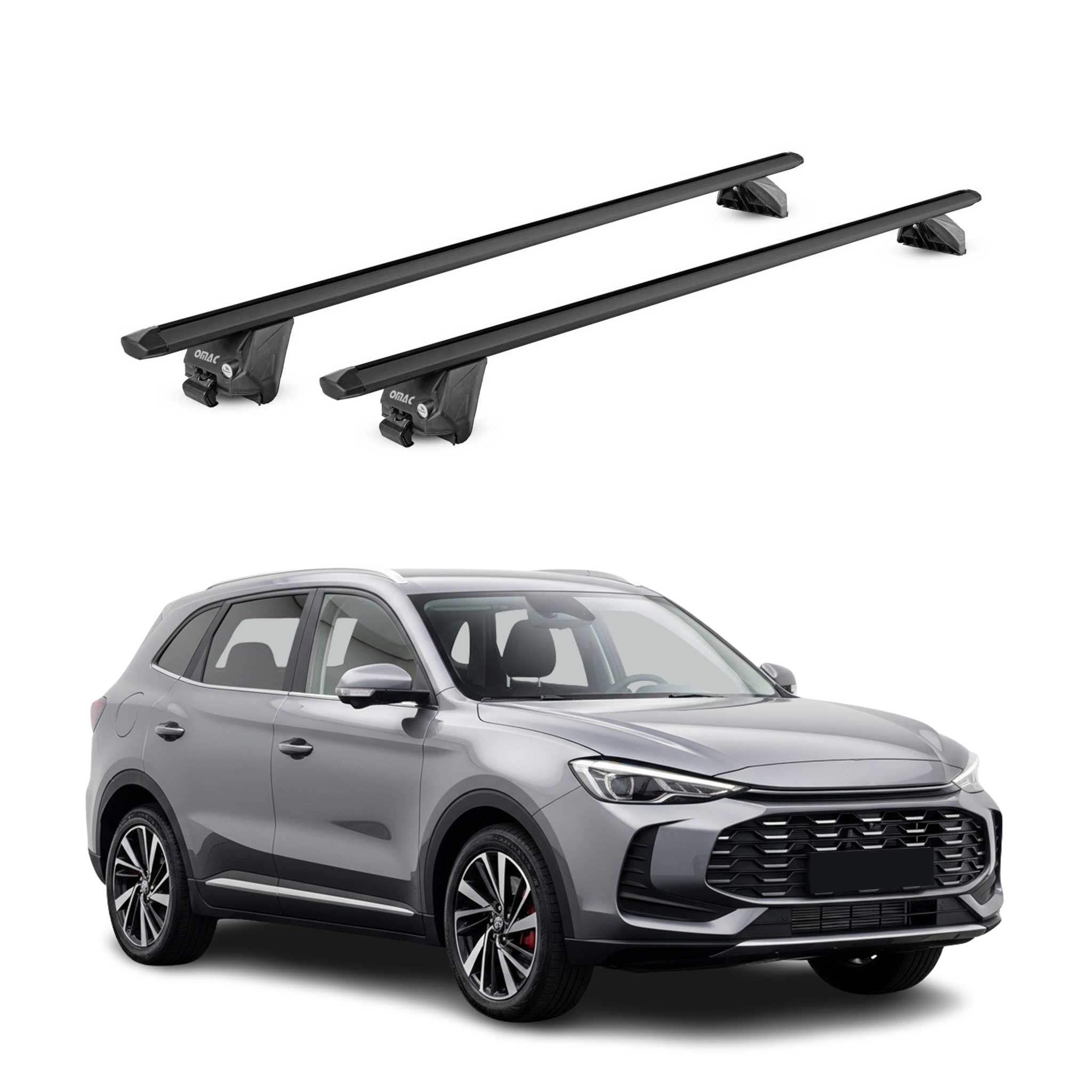 Dachträger für MG ZS II / EZS II 2024-2026 100kg Aluminium Schwarz 2 tlg ABE