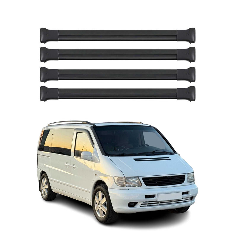 Dachträger Gepäckträger für Mercedes Vito W638 1996-2003 Aluminium Schwarz 4x
