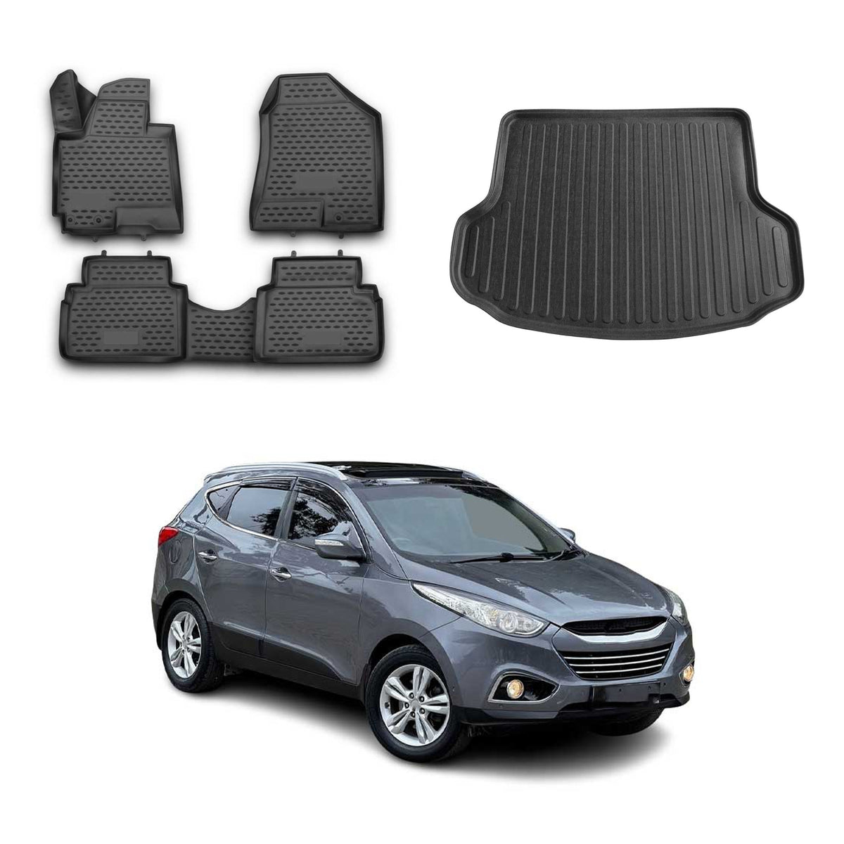 OMAC Fußmatten & Kofferraumwanne Set für Hyundai ix35 2010-2015