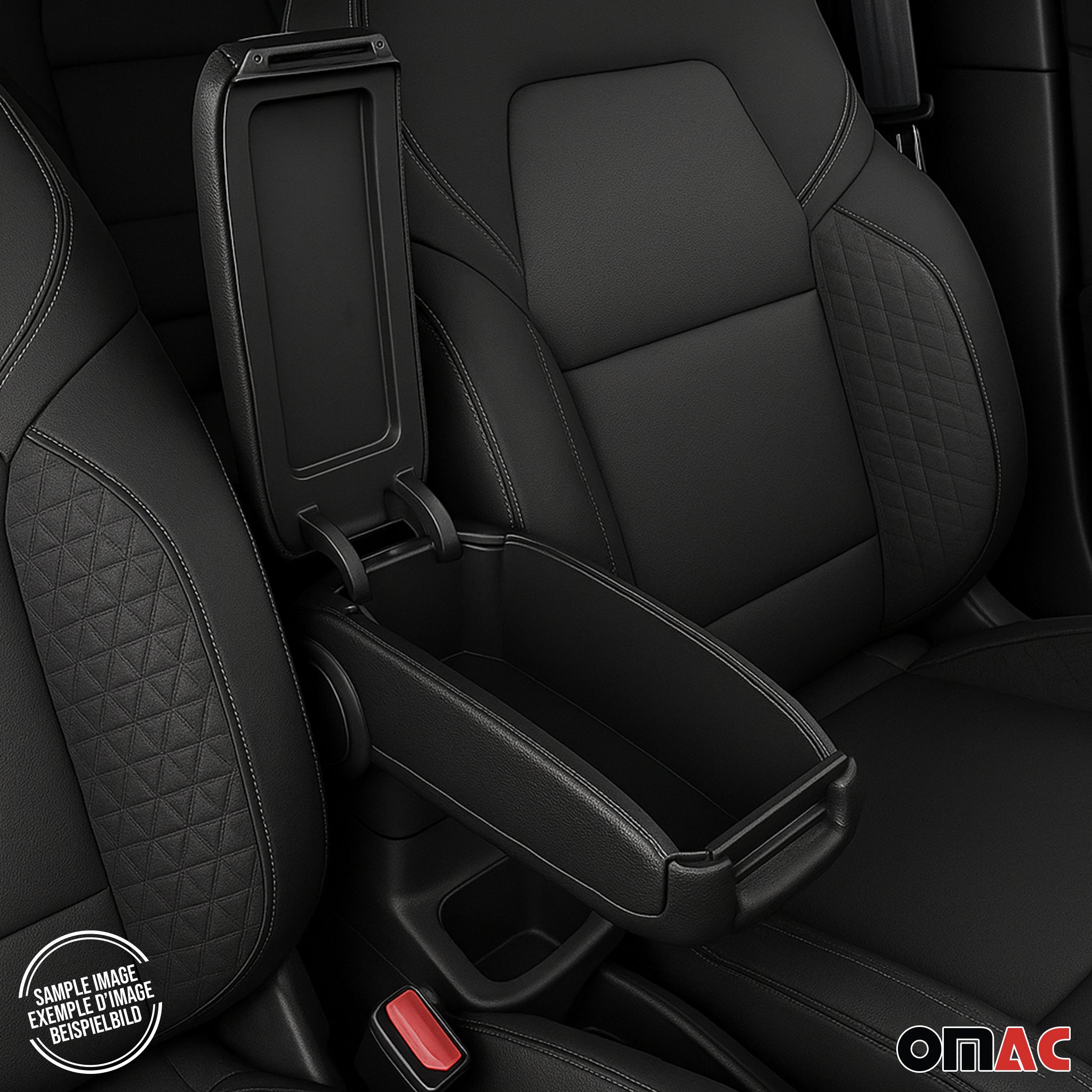 Mittelarmlehne Armlehne Mittelkonsole für Peugeot 308 2007-2014 PU-Leder Schwarz