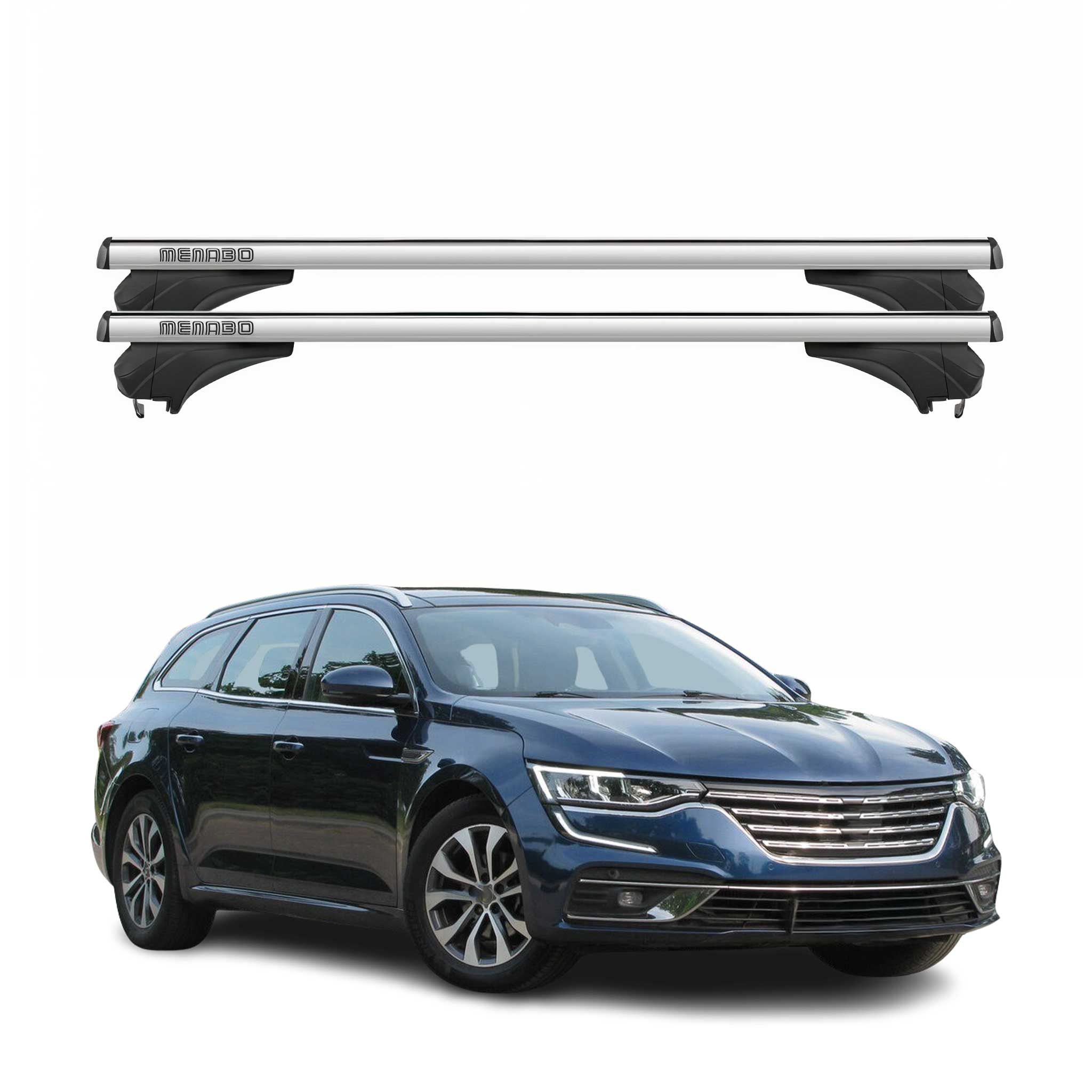 Menabo Dachträger für Renault Talisman Sporter 2016-2022 Aluminium Silber 2 tlg