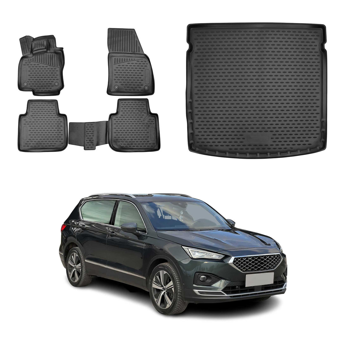 OMAC Fußmatten & Kofferraumwanne Set für Seat Tarraco 2018-2024