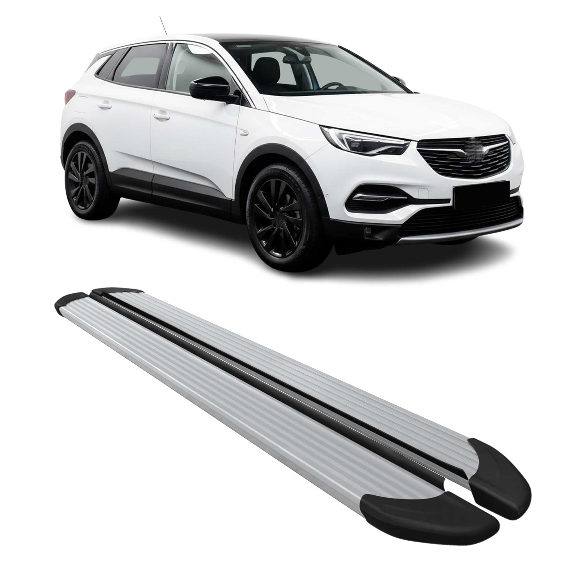 Seitenschweller Trittbretter Schweller für Opel Grandland X 2017-2024 L1 Alu