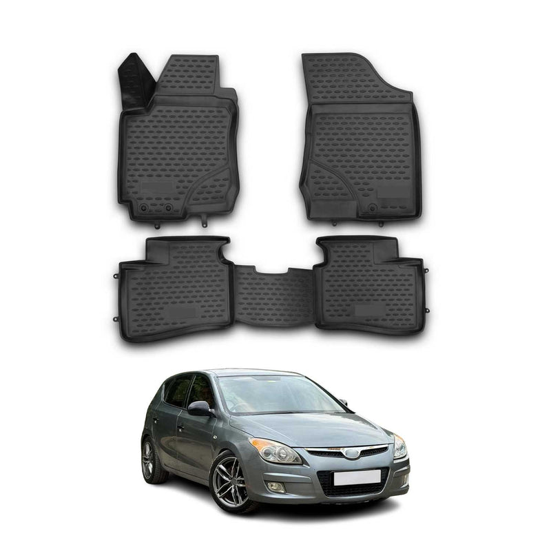 OMAC Gummimatten Fußmatten für Hyundai i30 2007-2012 TPE Automatten Schwarz 4x