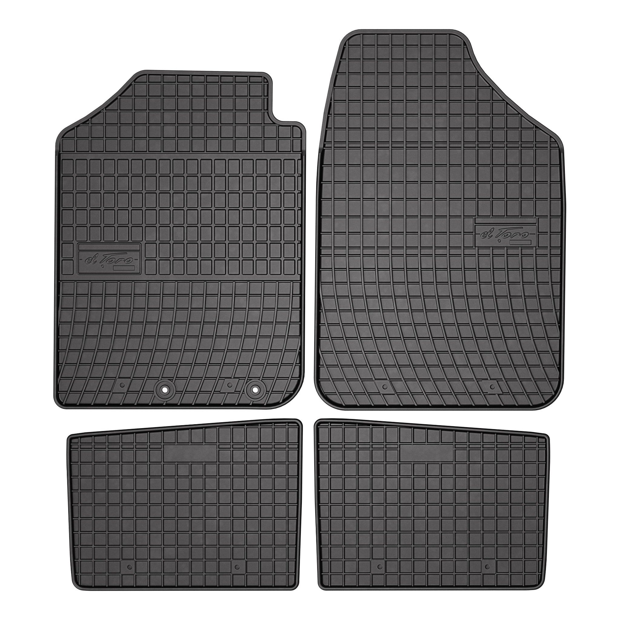 Fußmatten Gummimatten für Dacia Spring 2021-2026 Gummi Schwarz 4 tlg