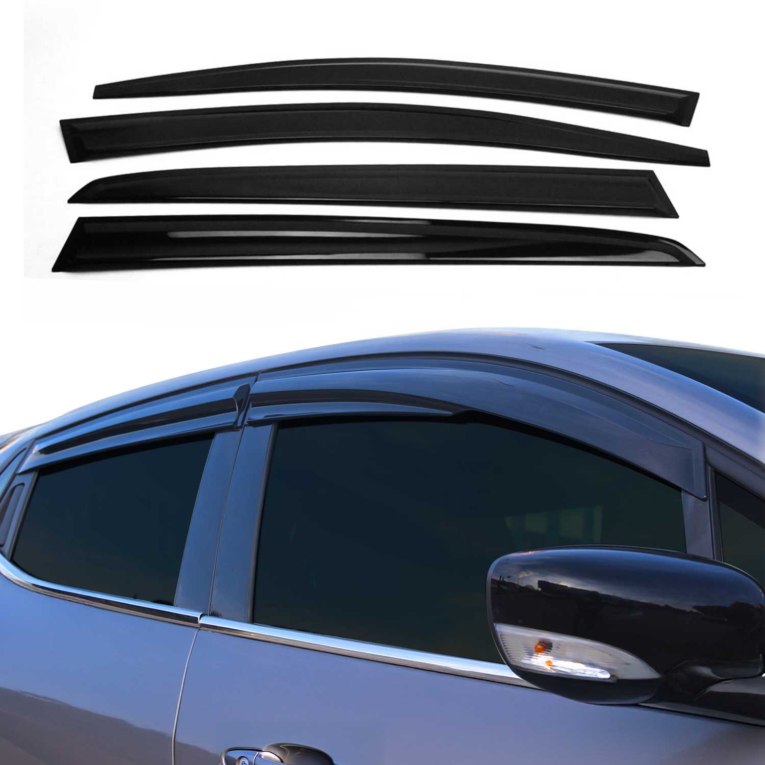 4x Windabweiser Regenabweiser für VW Golf Mk5 2003-2008 Acryl Dunkel