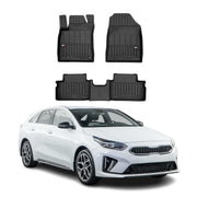 OMAC Gummi Fußmatten für Kia Ceed 2019-2026 Premium TPE 3D Automatten Schwarz 3x