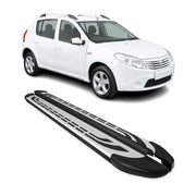 Trittbretter Seitenschweller für Dacia Sandero Stepway 2007-2012 Schwarz Alu