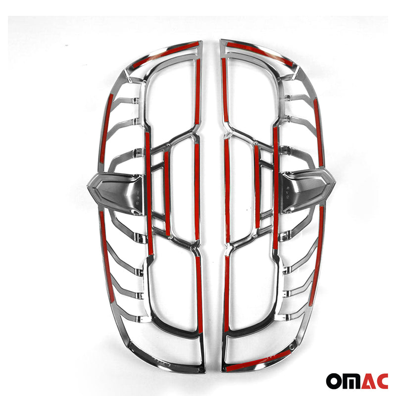 Rücklicht Leisten Heckleuchte für Opel Combo D 2015-2019 Chrom ABS Silber 2tlg