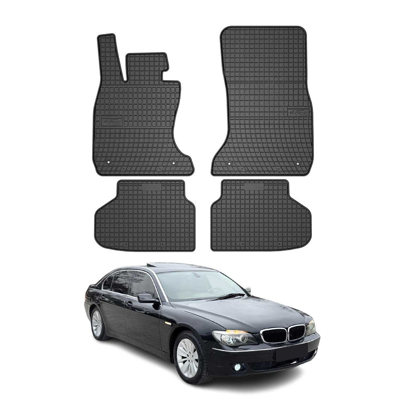 OMAC Gummi Fußmatten für BMW 7er F01 2008-2015 Automatten Gummi Schwarz 4tlg