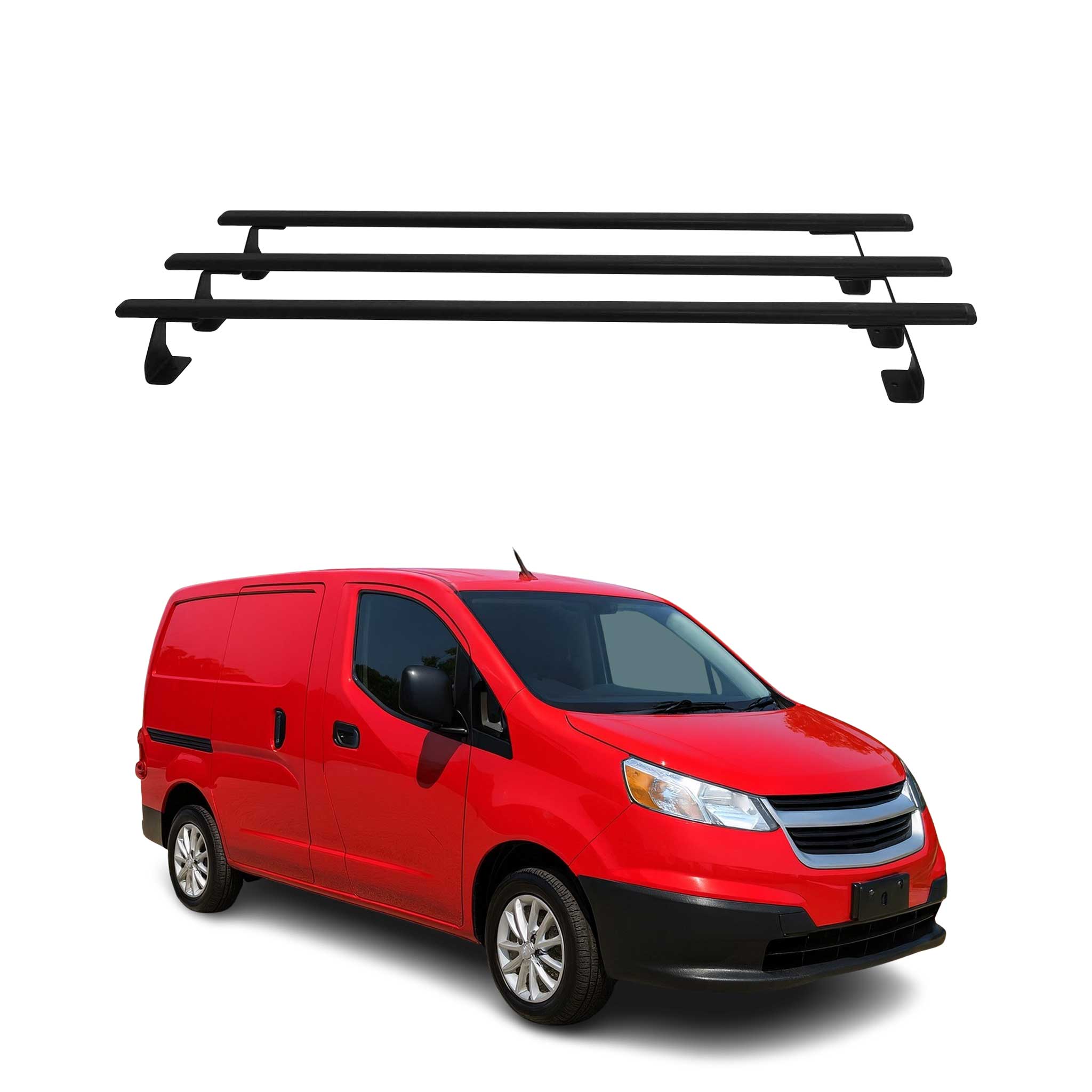 Dachträger Grundtäger für Ford Tourneo Connect III 2022-2026 75kg Schwarz 3 tlg