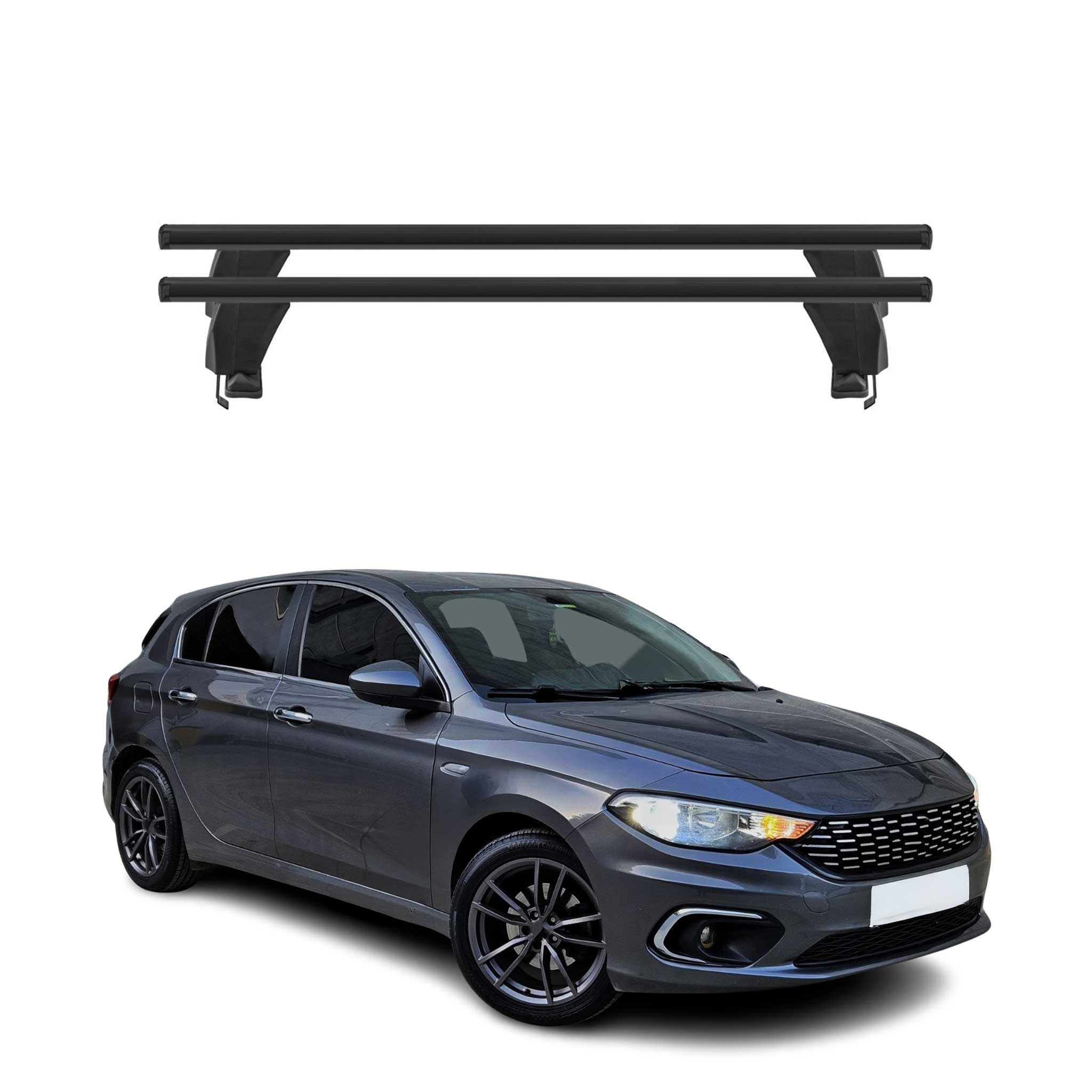 Menabo Dachträger Grundtäger für Fiat Tipo Schrägheck 2015-2026 50kg Alu Schwarz