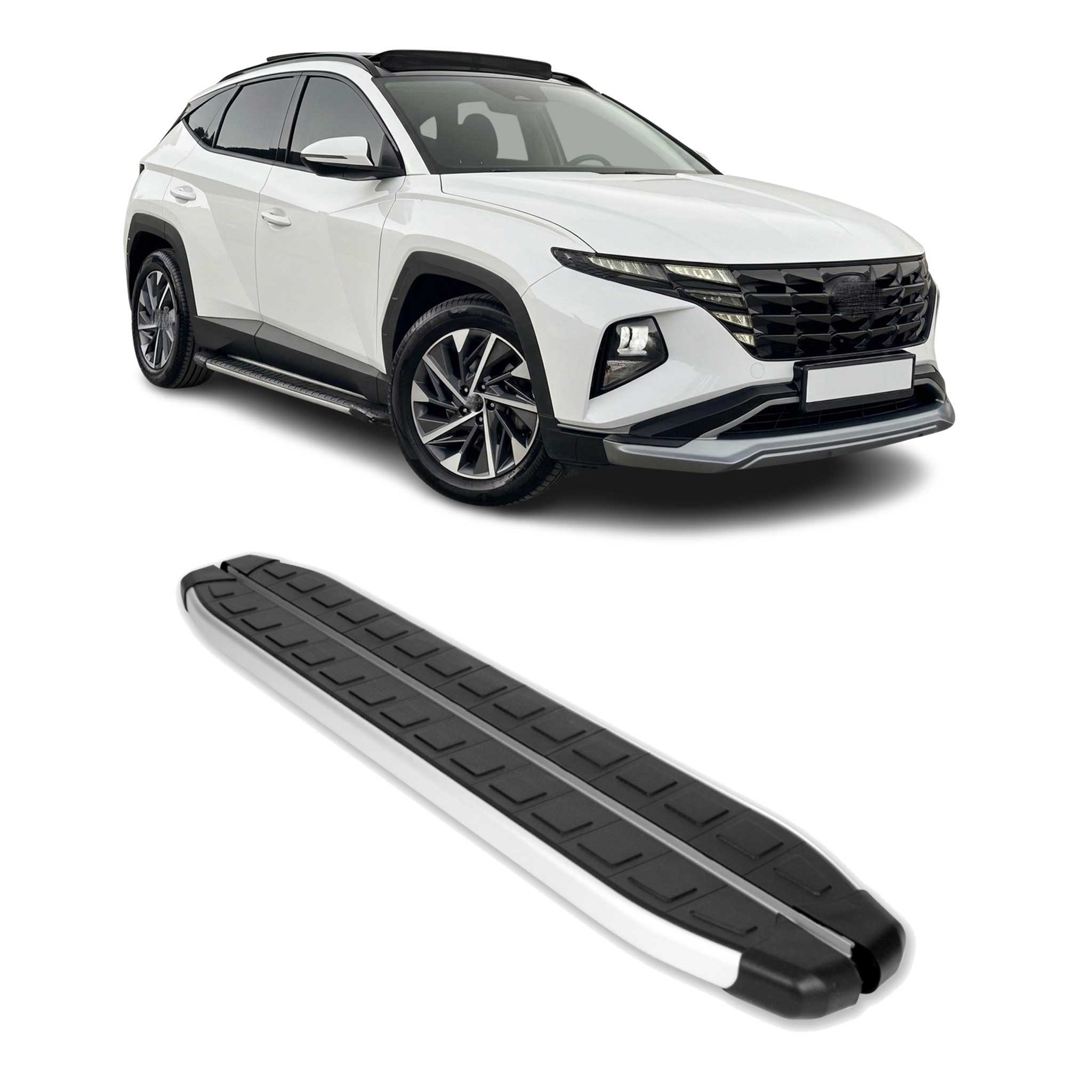 Seitenbretter Trittbretter für Hyundai Tucson IV 2022-2026 Aluminium Schwarz