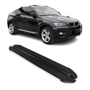 Seitenschweller Trittbretter für BMW X6 2008-2014 Silber Aluminium 2 tlg