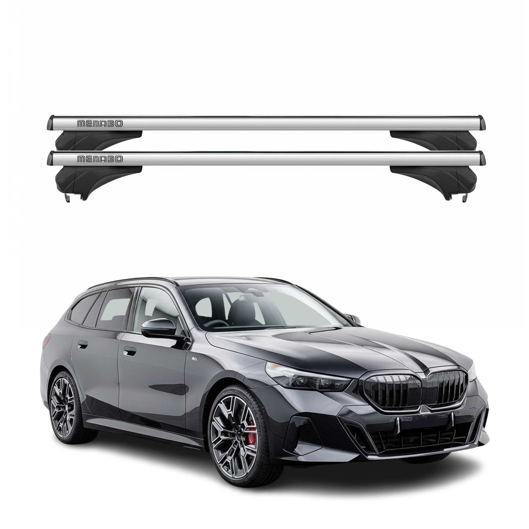 Menabo Dachträger Grundtäger für BMW 5er G61 Touring 2024-2026 Alu Silber 2 tlg