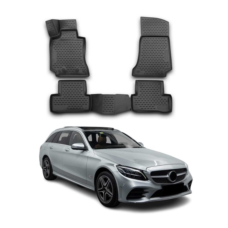 OMAC Gummimatten Fußmatten für Mercedes C Klasse S205 Wagon 2014-2020 TPE 4x