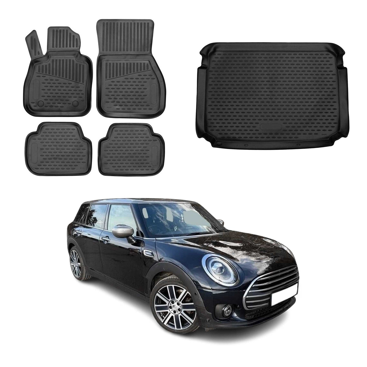 OMAC Fußmatten & Kofferraumwanne Set für Mini Clubman F54 2015-2024 obere