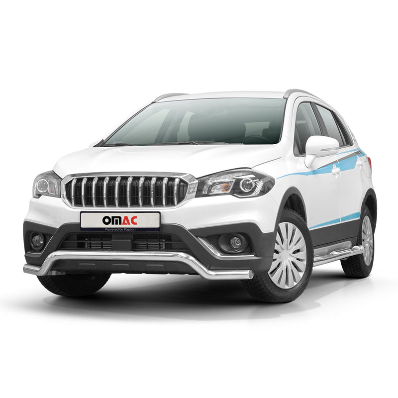 Frontbügel Frontschutzbügel für Suzuki SX4 S-Cross 2016-2022 ABE Stahl Silber