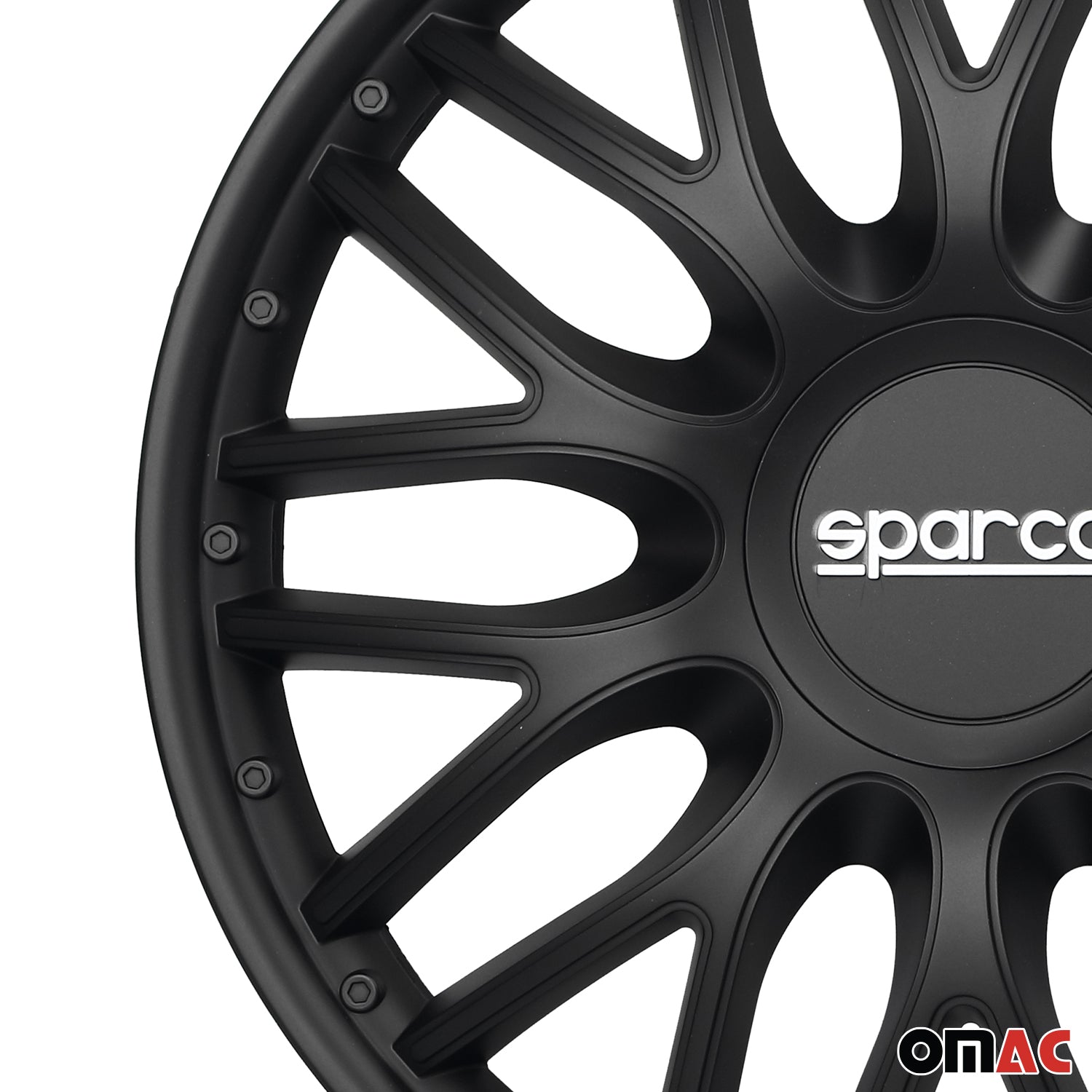 Radkappen Radzierblenden Sparco Roma 16" Zoll Auto Abdeckung Set Schwarz 4x