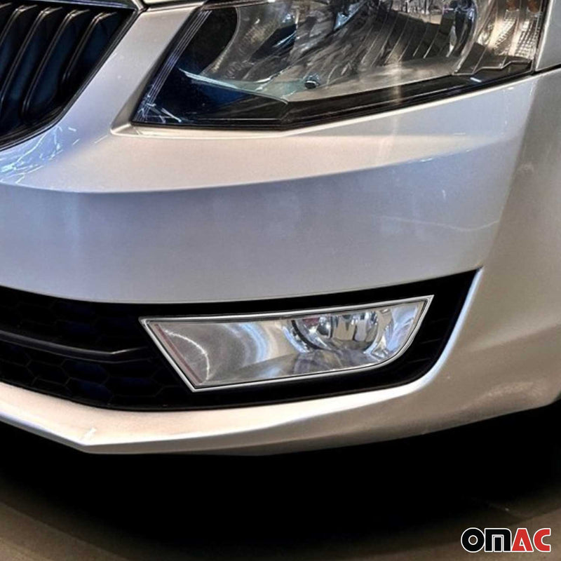 Nebelscheinwerfer für Skoda Octavia 5E 2013-2019 Chrom Rahmen Edelstahl 2 tlg