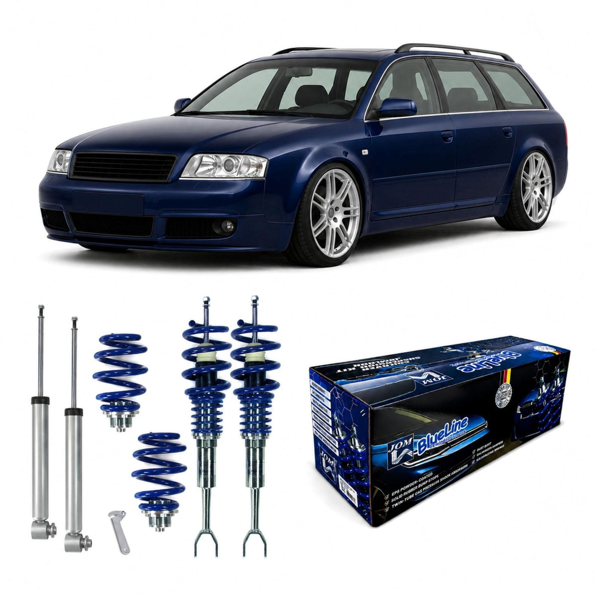 JOM BlueLine Gewindefahrwerk für Audi A4 B9 8W (Limo/Avant) Ø 48 (6/53) mm 2015-