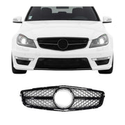 Kühlergrill Grill Frontgrill für Mercedes C Klasse W204 2011-2014 Schwarz