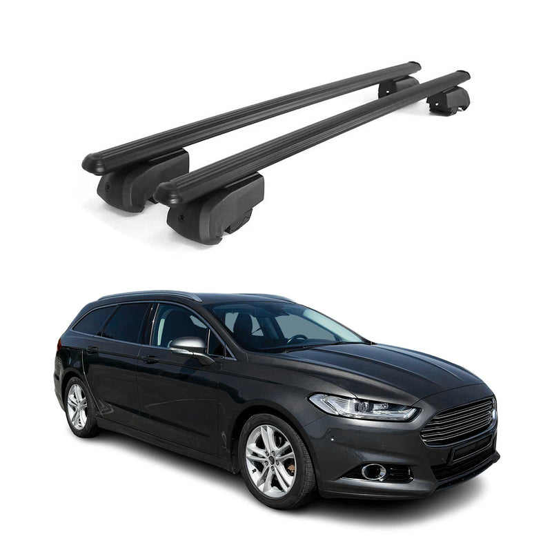 Dachträger Gepäckträger für Ford Mondeo mk5 Wagon 2014-2022 ABE Schwarz 2x