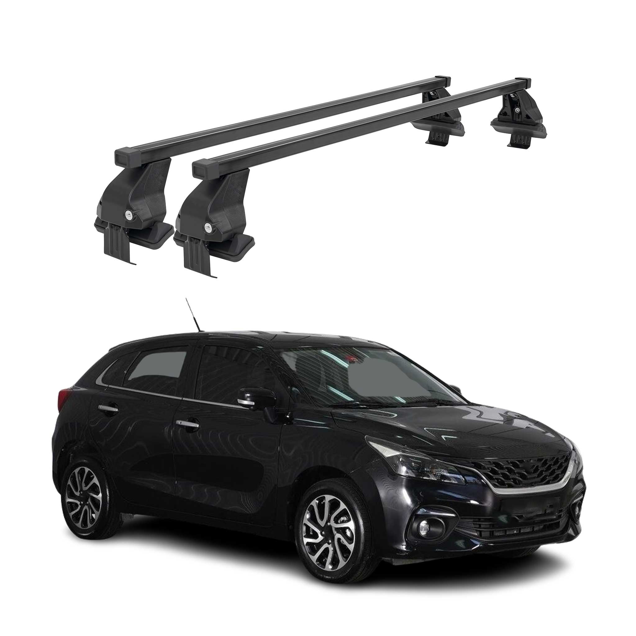Menabo Dachträger Grundtäger für Suzuki Baleno 2019-2022 FL 50kg Stahl Schwarz