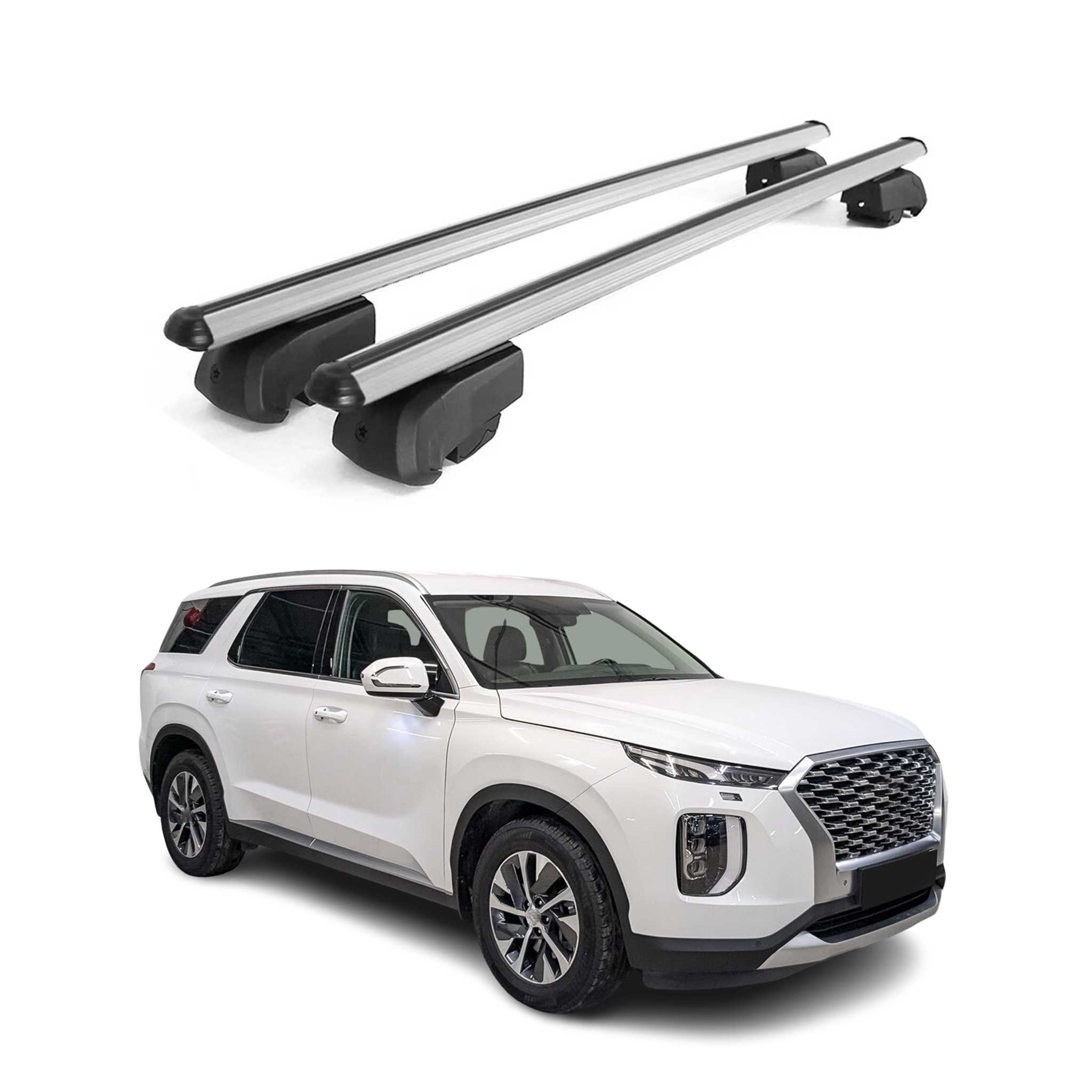 Dachträger Dachgepäckträger für Hyundai Palisade I 2020-2025 ABE Alu Grau 2x