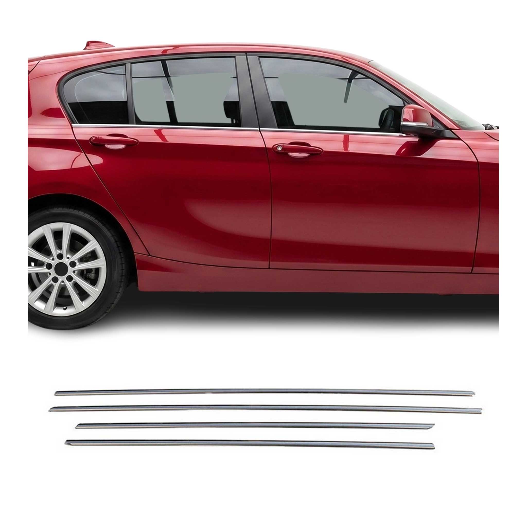 Fensterleisten Zierleisten für BMW 1er F20 2011-2019 Edelstahl Chrom 4tlg