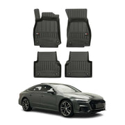 OMAC Gummi Fußmatten für Audi A7 C8 Sportback 2018-2026 Premium TPE Schwarz 4x