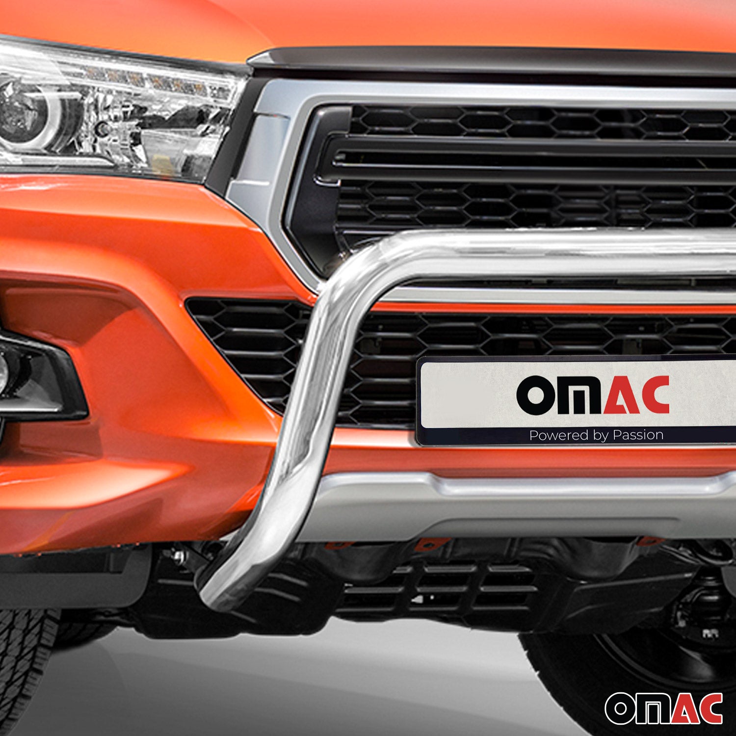 Stahl Frontbügel Frontschutzbügel für Toyota Hilux 2018-2022 mit ABE Silber