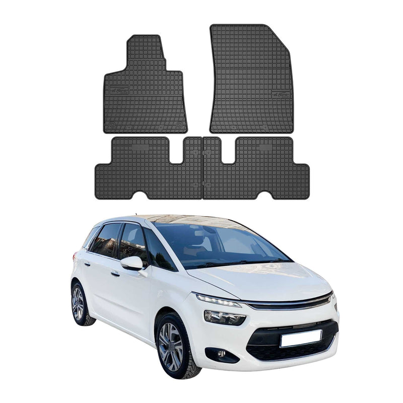 OMAC Gummi Fußmatten für Citroen C4 Grand Picasso 2013-2016 Automatte Schwarz 4x
