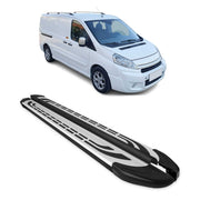 Trittbretter Schweller Seitenbretter für Citroen Jumpy 2006-2016 L2 Schwarz Alu