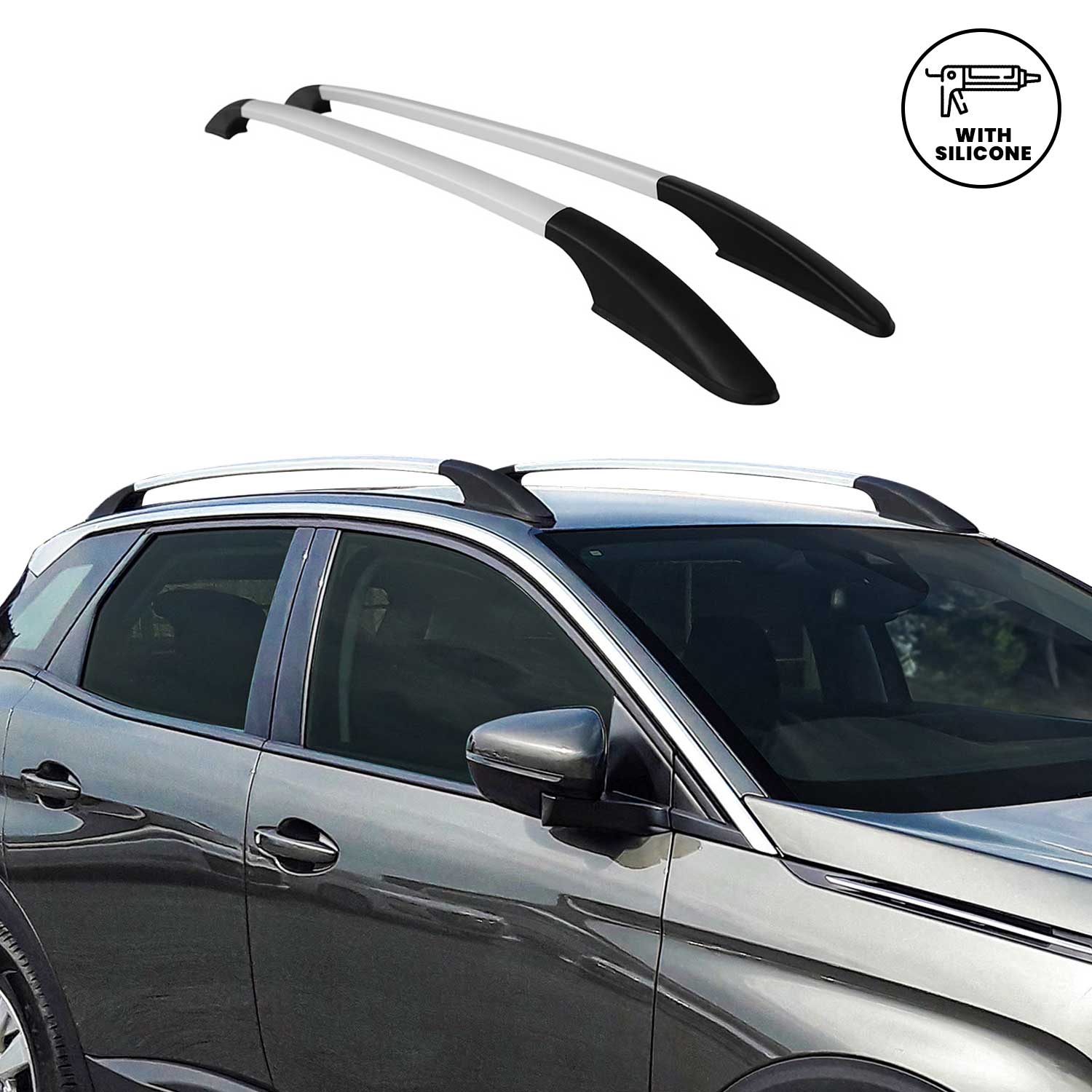 Aluminium Dachreling Relingträger für Nissan Qashqai J10 2007-2014 Silber 2x