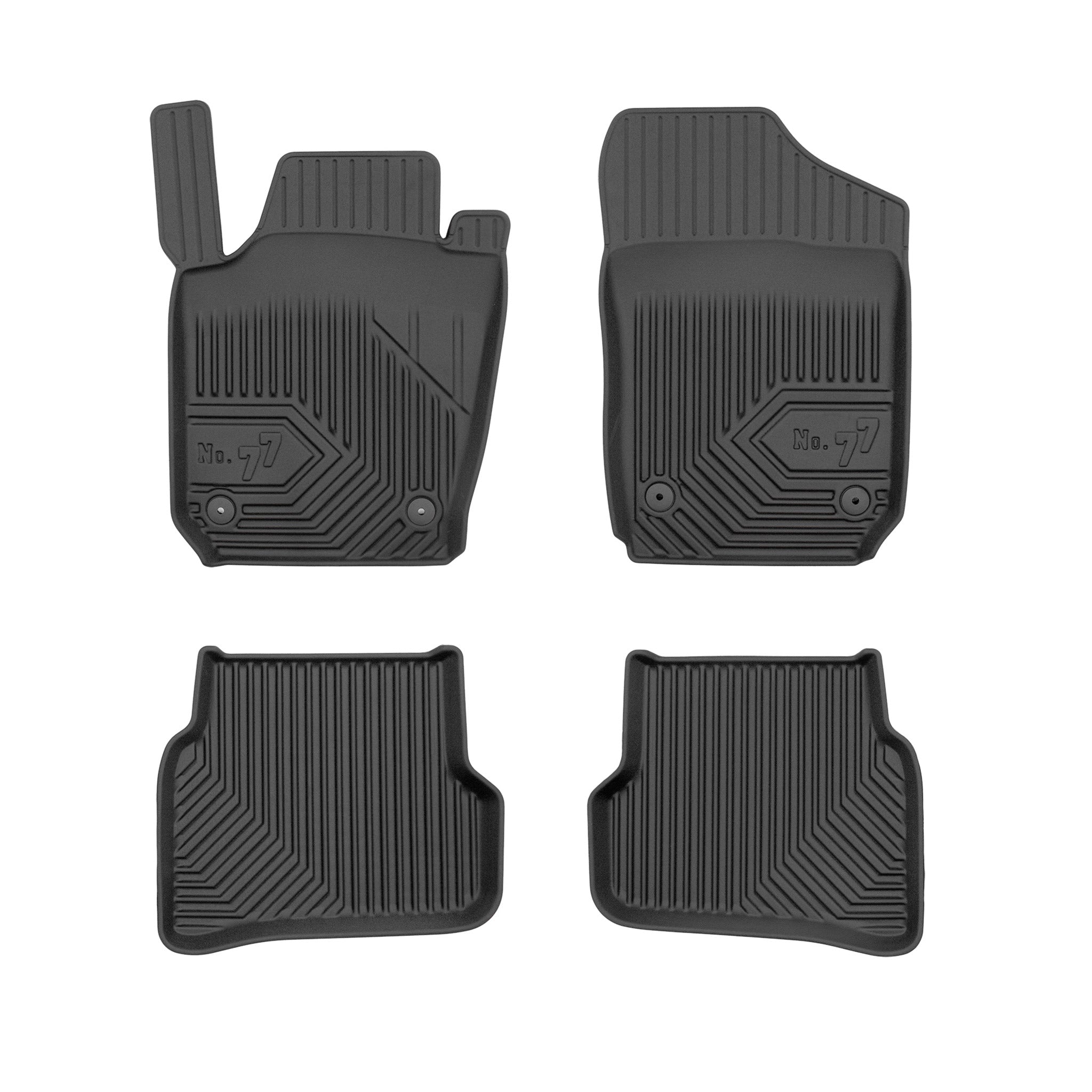 Fußmatten Gummimatten No.77 für Skoda Fabia III 2014-2022 TPE Schwarz 4 Teile