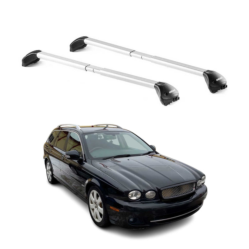 Dachträger Grundtäger für Jaguar X-Type Kombi 2004-2009 100kg Alu Silber 2x ABE